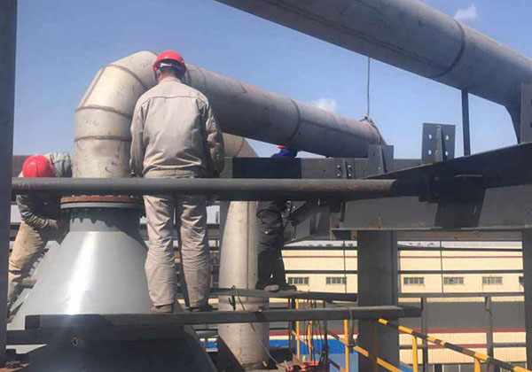 多效蒸發（fā）器處理（lǐ）硝酸鎳廢水項目工程施工現場圖